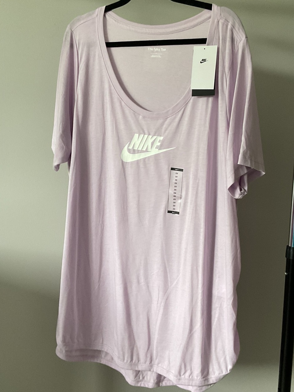 Nike Lavender Scoop Neck Logo Tunic Tee